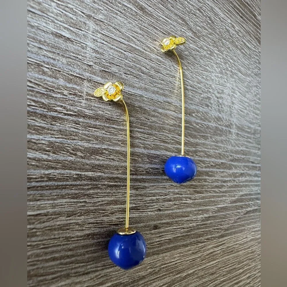 Blueberry drop Earrings A1247 - Picture 3 of 4